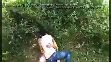 Sexy mom having an outdoor sex with her son