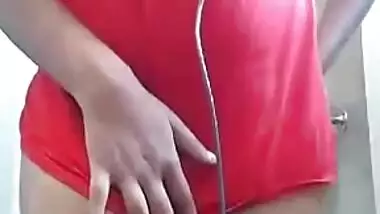 Desi babe in tiny clothes showing ass to followers