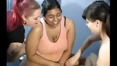Indian Lesbian Auntie with a Teen White Girl