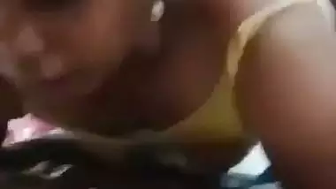 Tamil MILF licks dick with horny and boobs showing