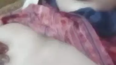 Bhabhi pressing boobs selfie video taken for lover